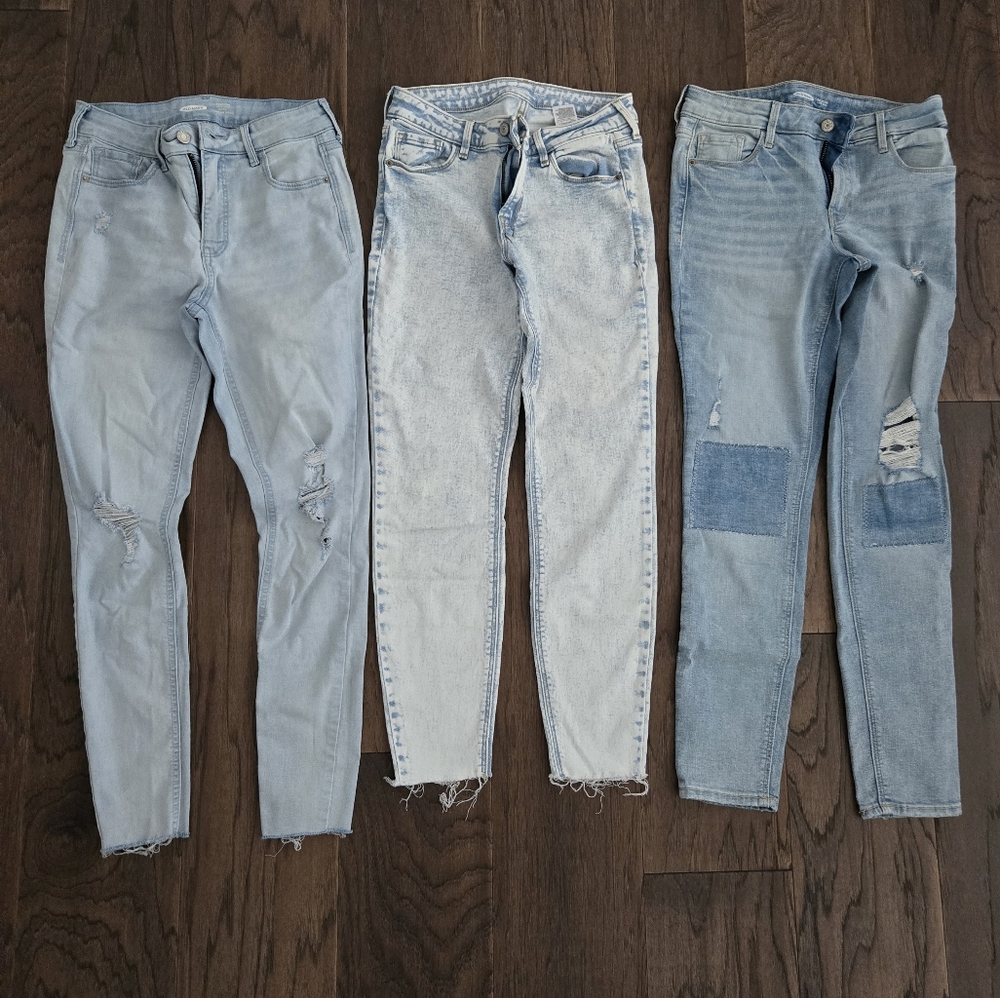 Old Navy Rockstar Women's Light Blue Jeans Bundle